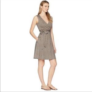 Toad & Co. Cue Wrap Sleeveless Dress Light Brown Organic Cotton Tencel Blend